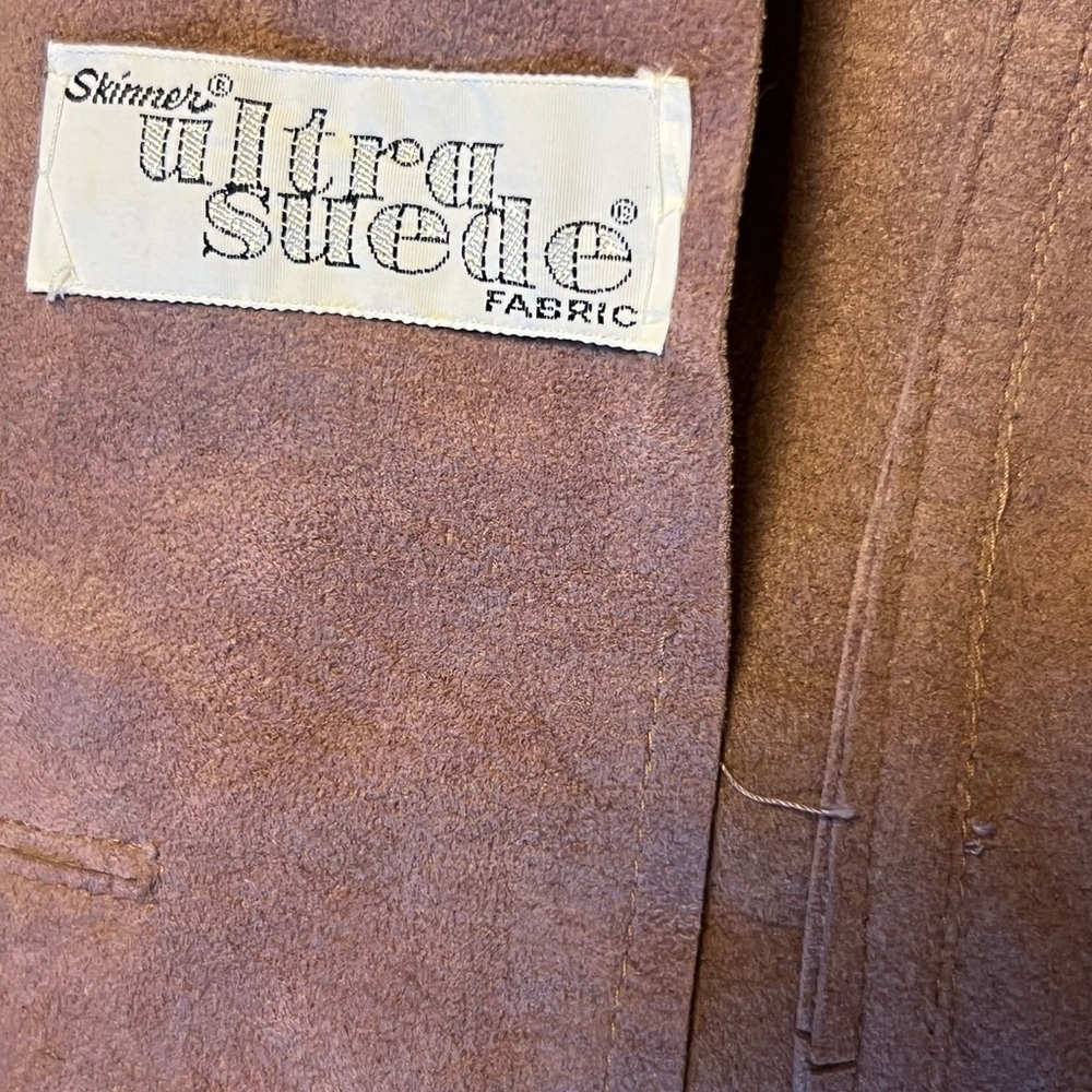 Saks Fifth Avenue Taupe Suede Blazer with Fur Collar - Picture 8 of 13